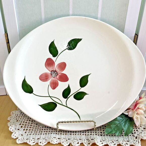 Oval Platter Blue Ridge Floral Peggy Pattern 12" Hand Painted - Picture 1 of 11